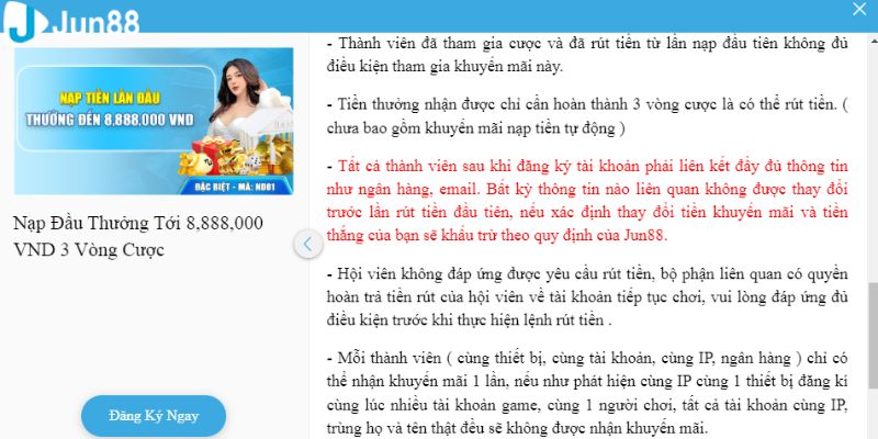 Lưu ý khi hội viên nạp tiền lần đầu thưởng 28,888 đồng